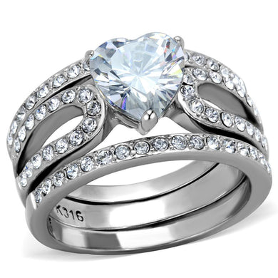 Wedding Rings for Women Engagement Cubic Zirconia Promise Ring Set for Her in Silver Tone Medan - Jewelry Store by Erik Rayo
