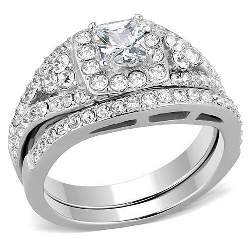 Wedding Rings for Women Engagement Cubic Zirconia Promise Ring Set for Her in Silver Tone Metera - Jewelry Store by Erik Rayo