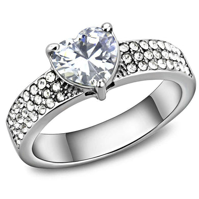 Wedding Rings for Women Engagement Cubic Zirconia Promise Ring Set for Her in Silver Tone Portici - Jewelry Store by Erik Rayo