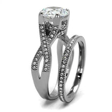 Load image into Gallery viewer, Wedding Rings for Women Engagement Cubic Zirconia Promise Ring Set for Her in Silver Tone Rosario - Jewelry Store by Erik Rayo
