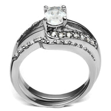 Load image into Gallery viewer, Wedding Rings for Women Engagement Cubic Zirconia Promise Ring Set for Her in Silver Tone Stockholm - Jewelry Store by Erik Rayo
