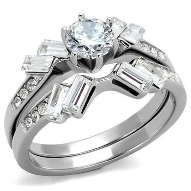 Wedding Rings for Women Engagement Cubic Zirconia Promise Ring Set for Her in Silver Tone Vente - Jewelry Store by Erik Rayo