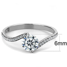 Load image into Gallery viewer, Woens Rings High polished (no plating) 316L Stainless Steel Ring with AAA Grade CZ in Clear DA006 - Jewelry Store by Erik Rayo
