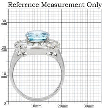 Load image into Gallery viewer, Womans Silver Aquamarine Ring Anillo Para Mujer y Ninos Unisex Kids 316L Stainless Steel Ring with Synthetic Spinel in London Light Blue - Jewelry Store by Erik Rayo
