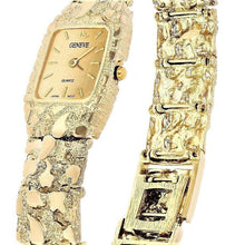 Load image into Gallery viewer, Women&#39;s 10k Yellow Gold Nugget Link Wrist Bracelet Geneve Watch 7-7.5&quot; 40 grams - Jewelry Store by Erik Rayo
