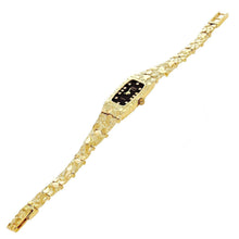 Load image into Gallery viewer, Women&#39;s 14k Yellow Gold Nugget Band Bracelet Geneve Watch with Diamonds 7-7.5&quot; - ErikRayo.com
