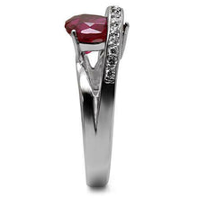 Load image into Gallery viewer, Women&#39;s Heart Ruby Red CZ Stainless Steel Love Engagement Band Promise Ring - Jewelry Store by Erik Rayo
