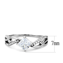 Load image into Gallery viewer, Women&#39;s Ring Wedding Princess Cut Waves Stainless Steel Ring with AAA Grade CZ in Clear - Jewelry Store by Erik Rayo
