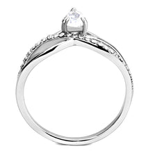 Load image into Gallery viewer, Women&#39;s Ring Wedding Teardrop Waves Stainless Steel Ring with AAA Grade CZ in Clear - Jewelry Store by Erik Rayo
