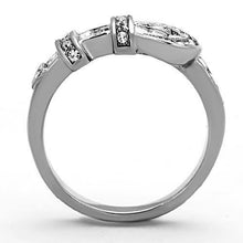 Load image into Gallery viewer, Women&#39;s Stainless Steel Belt Buckle Clear CZ Crystal Band Ring - ErikRayo.com
