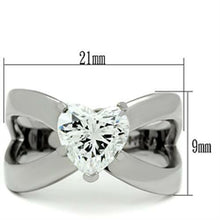 Load image into Gallery viewer, Women&#39;s Stainless Steel Heart Solitaire CZ Dual Band Promise Engagement Ring - Jewelry Store by Erik Rayo
