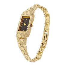 Load image into Gallery viewer, Women&#39;s Watch 10k Yellow Gold Nugget Link Bracelet Geneve Wrist Watch w/ Diamond 6.75&quot; 24.7 grams - Jewelry Store by Erik Rayo
