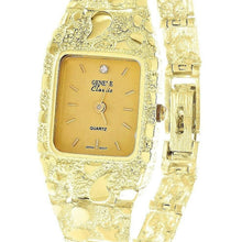 Load image into Gallery viewer, Women&#39;s Watch 14k Yellow Gold Nugget Link Bracelet Geneve Diamond Wrist Watch 7.5&quot; 31 grams - Jewelry Store by Erik Rayo
