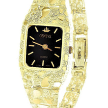Load image into Gallery viewer, Women&#39;s Watch 14k Yellow Gold Nugget Link Bracelet Geneve Wrist Watch 7.5&quot; 31 grams - ErikRayo.com
