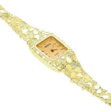 Load image into Gallery viewer, Women&#39;s Watch 14k Yellow Gold Solid Nugget Bracelet Link Wrist Band Geneve Watch 7&quot; 29 grams - Jewelry Store by Erik Rayo
