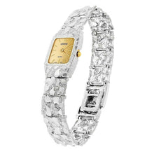 Load image into Gallery viewer, Women&#39;s Watch 925 Sterling Silver Nugget Link Bracelet Geneve Wrist Watch 8.5-9&quot; 45.3 grams - Jewelry Store by Erik Rayo
