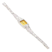 Load image into Gallery viewer, Women&#39;s Watch 925 Sterling Silver Nugget Link Geneve Diamond Wrist Watch 6.5-7&quot; 24.7g - ErikRayo.com
