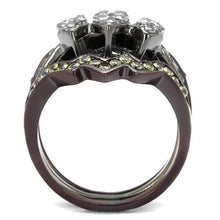 Load image into Gallery viewer, Womens Black Brown SIlver Ring Anillo Para Mujer y Ninos Kids 316L Stainless Steel Ring with AAA Grade CZ in Clear Bolzano - Jewelry Store by Erik Rayo
