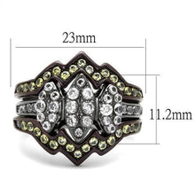 Load image into Gallery viewer, Womens Black Brown SIlver Ring Anillo Para Mujer Stainless Steel Ring with AAA Grade CZ in Clear Bolzano - Jewelry Store by Erik Rayo
