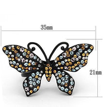 Load image into Gallery viewer, Womens Black Butterfly Ring Anillo Para Mujer y Ninos Unisex Kids 316L Stainless Steel Ring with Top Grade Crystal in Multi Color Carpi - Jewelry Store by Erik Rayo

