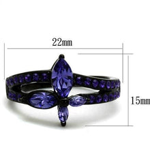 Load image into Gallery viewer, Womens Black Butterfly Ring Purple Anillo Para Mujer y Ninos Unisex Kids 316L Stainless Steel Ring with Top Grade Crystal in Tanzanite Cosette - Jewelry Store by Erik Rayo
