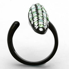 Load image into Gallery viewer, Womens Black Large Ring Anillo Para Mujer y Ninos Kids 316L Stainless Steel Ring with Top Grade Crystal in Multi Color Terracia - Jewelry Store by Erik Rayo
