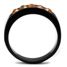 Load image into Gallery viewer, Womens Black Orange Ring Anillo Para Mujer Stainless Steel Ring with Top Grade Crystal in Champagne Ariana - Jewelry Store by Erik Rayo
