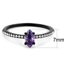 Load image into Gallery viewer, Womens Black Purple Ring Anillo Para Mujer y Ninos Kids 316L Stainless Steel Ring with AAA Grade CZ in Amethyst Calabria - Jewelry Store by Erik Rayo
