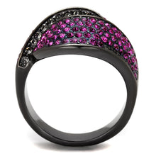 Load image into Gallery viewer, Womens Black Purple Ring Anillo Para Mujer y Ninos Kids 316L Stainless Steel Ring with Top Grade Crystal in Light Peach Civita - Jewelry Store by Erik Rayo
