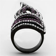 Load image into Gallery viewer, Womens Black Purple Ring Anillo Para Mujer y Ninos Kids 316L Stainless Steel Ring with Top Grade Crystal in Multi Color Gorizia - Jewelry Store by Erik Rayo
