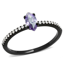 Load image into Gallery viewer, Womens Black Purple Ring Anillo Para Mujer Stainless Steel Ring with AAA Grade CZ in Amethyst Calabria - Jewelry Store by Erik Rayo
