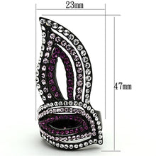 Load image into Gallery viewer, Womens Black Purple Ring Anillo Para Mujer Stainless Steel Ring with Top Grade Crystal in Multi Color Gorizia - Jewelry Store by Erik Rayo

