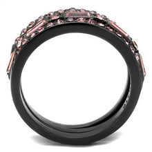 Load image into Gallery viewer, Womens Black Ring Anillo Para Mujer y Ninos Girls 316L Stainless Steel Ring with Top Grade Crystal in Multi Color Primerose - Jewelry Store by Erik Rayo
