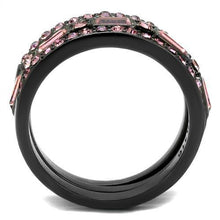 Load image into Gallery viewer, Womens Black Ring Anillo Para Mujer Stainless Steel Ring with Top Grade Crystal in Multi Color Primerose - Jewelry Store by Erik Rayo
