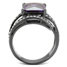 Load image into Gallery viewer, Womens Black Ring Anillo Para Mujer y Ninos Kids 316L Stainless Steel Ring with AAA Grade CZ in Amethyst Adria - Jewelry Store by Erik Rayo
