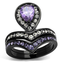 Load image into Gallery viewer, Womens Black Ring Anillo Para Mujer y Ninos Kids 316L Stainless Steel Ring with AAA Grade CZ in Amethyst Anah - Jewelry Store by Erik Rayo
