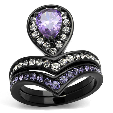 Womens Black Ring Anillo Para Mujer y Ninos Kids 316L Stainless Steel Ring with AAA Grade CZ in Amethyst Anah - Jewelry Store by Erik Rayo