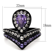 Load image into Gallery viewer, Womens Black Ring Anillo Para Mujer y Ninos Kids 316L Stainless Steel Ring with AAA Grade CZ in Amethyst Anah - Jewelry Store by Erik Rayo
