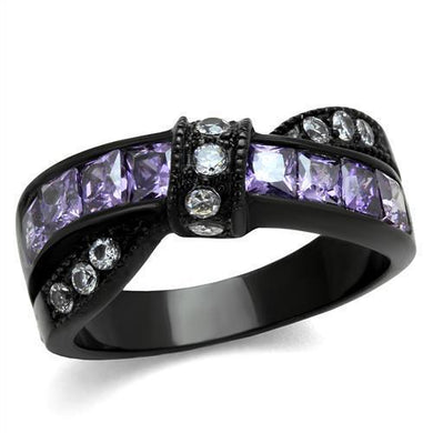 Womens Black Ring Anillo Para Mujer y Ninos Kids 316L Stainless Steel Ring with AAA Grade CZ in Amethyst Tabitha - Jewelry Store by Erik Rayo