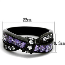 Load image into Gallery viewer, Womens Black Ring Anillo Para Mujer y Ninos Kids 316L Stainless Steel Ring with AAA Grade CZ in Amethyst Tabitha - Jewelry Store by Erik Rayo
