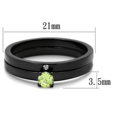 Load image into Gallery viewer, Womens Black Ring Anillo Para Mujer y Ninos Kids 316L Stainless Steel Ring with AAA Grade CZ in Apple Green color Sarah - Jewelry Store by Erik Rayo
