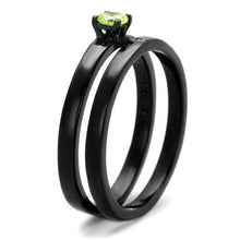 Load image into Gallery viewer, Womens Black Ring Anillo Para Mujer y Ninos Kids 316L Stainless Steel Ring with AAA Grade CZ in Apple Green color Sarah - Jewelry Store by Erik Rayo
