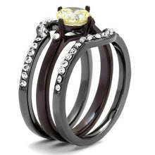 Load image into Gallery viewer, Womens Black Ring Anillo Para Mujer y Ninos Kids 316L Stainless Steel Ring with AAA Grade CZ in Citrine Yellow Gaeta - Jewelry Store by Erik Rayo

