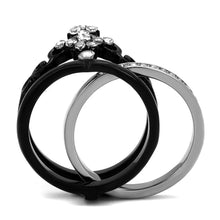 Load image into Gallery viewer, Womens Black Ring Anillo Para Mujer y Ninos Kids 316L Stainless Steel Ring with AAA Grade CZ in Clear Ada - Jewelry Store by Erik Rayo
