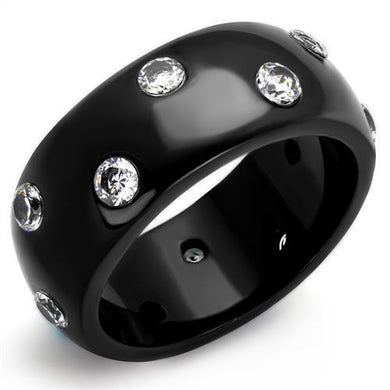 Womens Black Ring Anillo Para Mujer y Ninos Kids 316L Stainless Steel Ring with AAA Grade CZ in Clear Areli - Jewelry Store by Erik Rayo