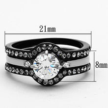 Load image into Gallery viewer, Womens Black Ring Anillo Para Mujer y Ninos Kids 316L Stainless Steel Ring with AAA Grade CZ in Clear Frosinone - Jewelry Store by Erik Rayo
