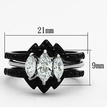 Load image into Gallery viewer, Womens Black Ring Anillo Para Mujer y Ninos Kids 316L Stainless Steel Ring with AAA Grade CZ in Clear Latina - Jewelry Store by Erik Rayo
