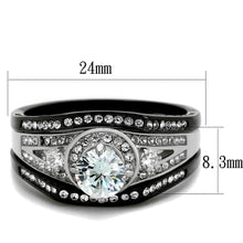 Load image into Gallery viewer, Womens Black Ring Anillo Para Mujer y Ninos Kids 316L Stainless Steel Ring with AAA Grade CZ in Clear Naomi - Jewelry Store by Erik Rayo
