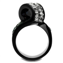 Load image into Gallery viewer, Womens Black Ring Anillo Para Mujer y Ninos Kids 316L Stainless Steel Ring with Glass in Blue Zircon Bella - Jewelry Store by Erik Rayo

