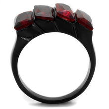 Load image into Gallery viewer, Womens Black Ring Anillo Para Mujer y Ninos Kids 316L Stainless Steel Ring with Glass in Siam Cortona - Jewelry Store by Erik Rayo
